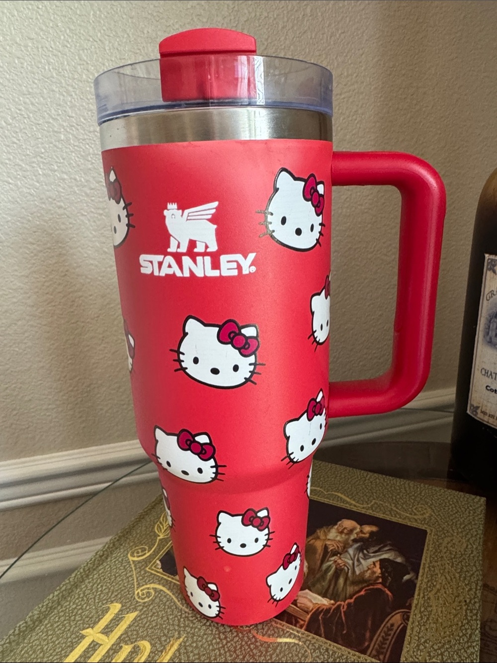Stanley Red Hello Kitty Travel Mug with Pink Accents